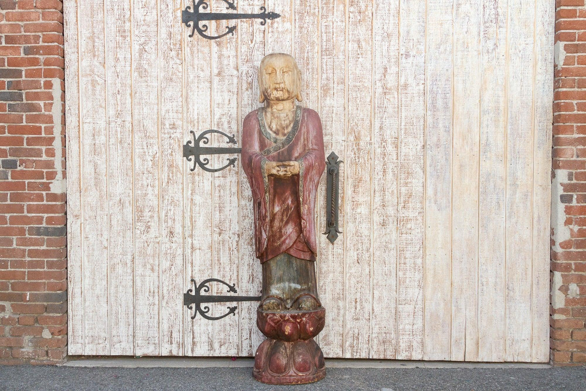 Tall Antique Meditating Standing Buddha