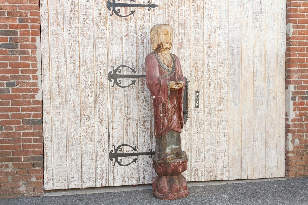 Tall Antique Meditating Standing Buddha