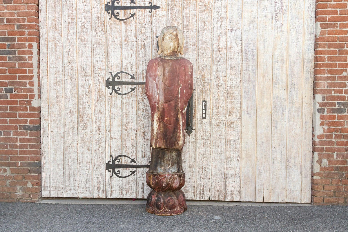 Tall Antique Meditating Standing Buddha
