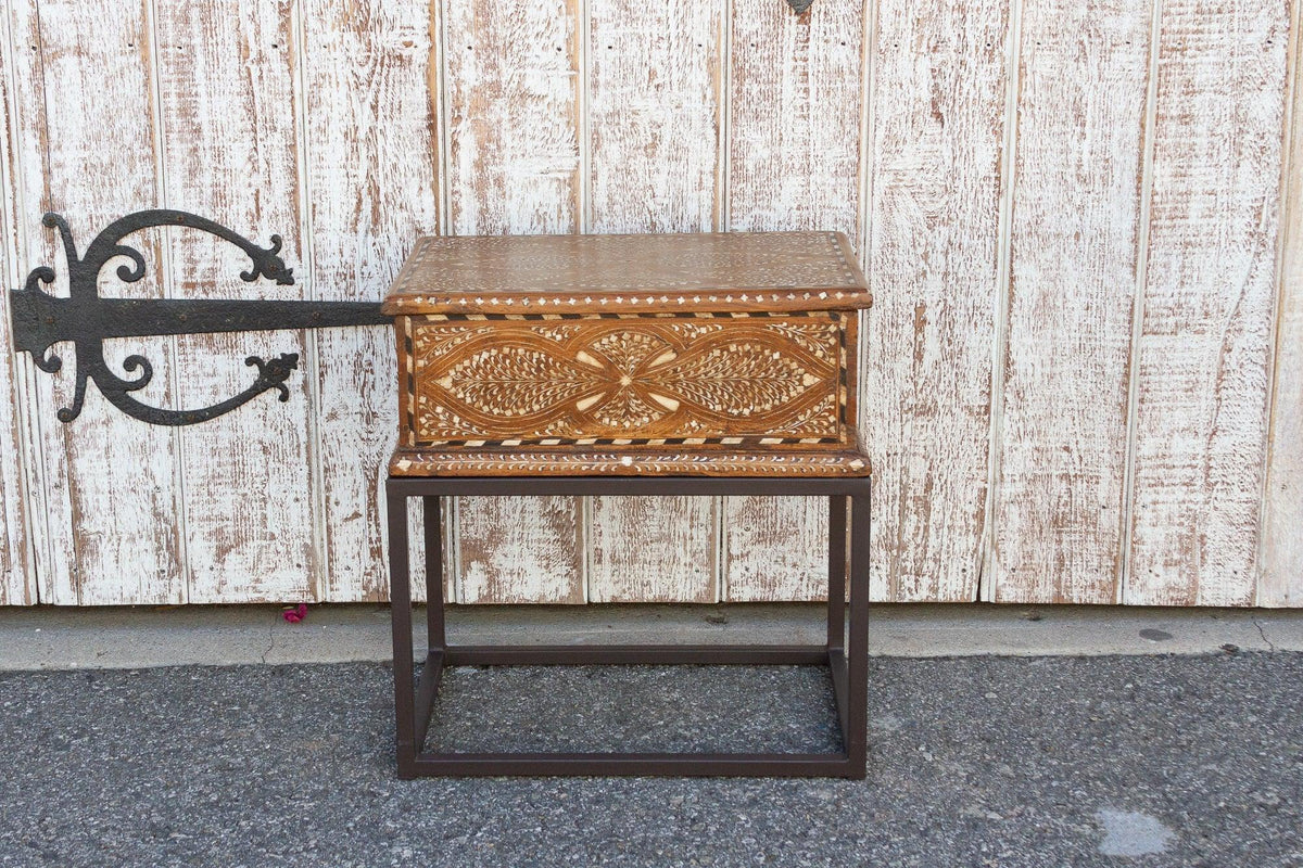Anglo Indian Decorative Inlay Box on Stand