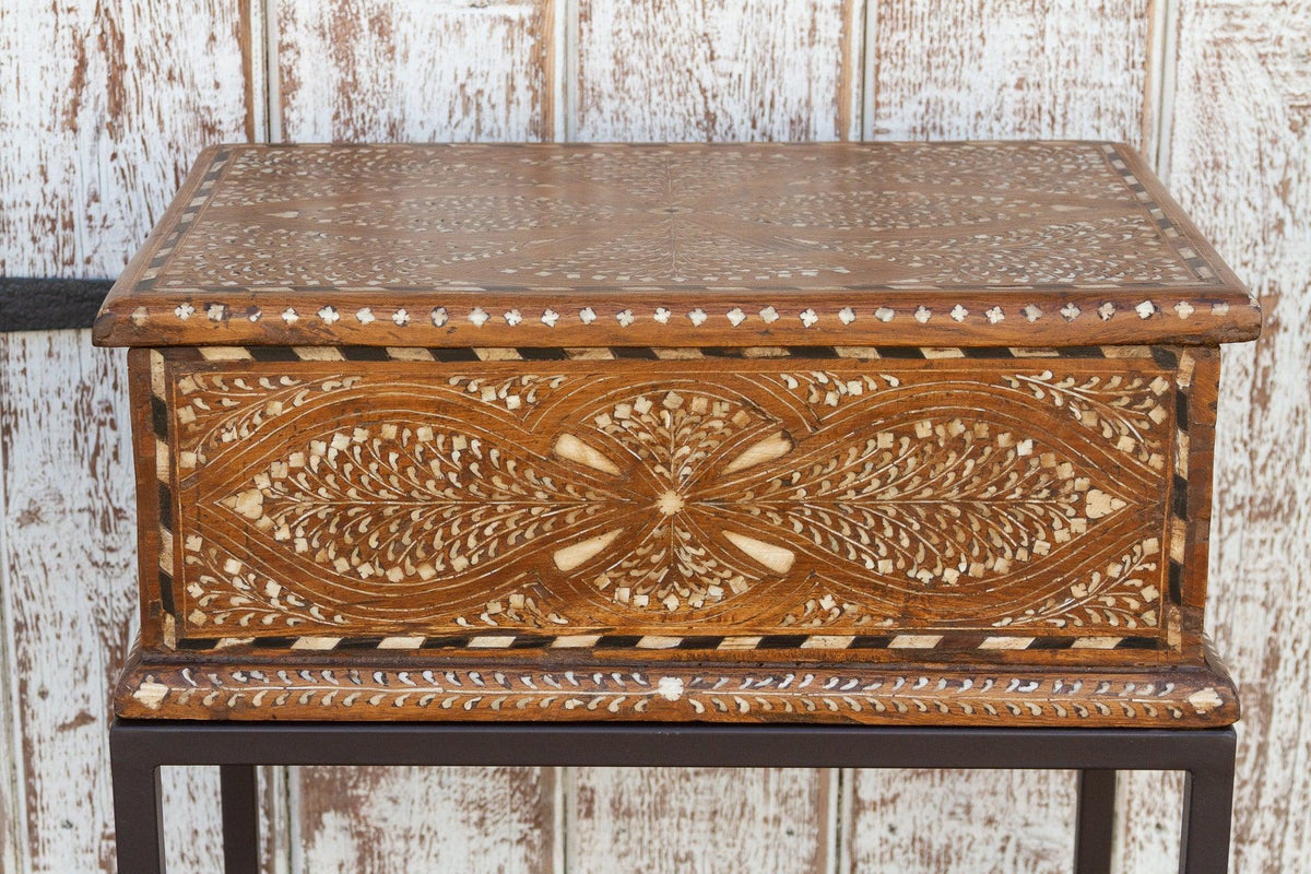 Anglo Indian Decorative Inlay Box on Stand