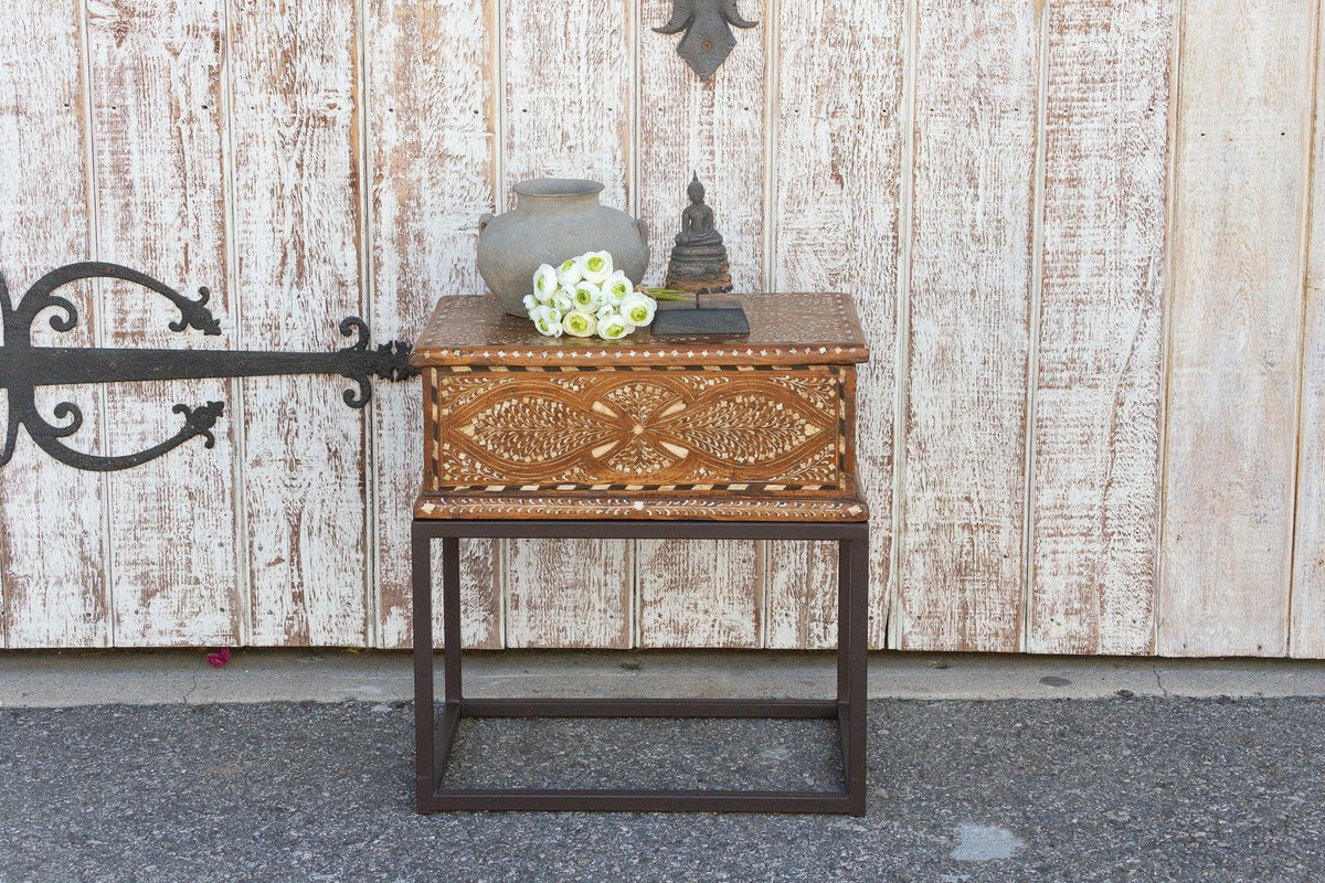 Anglo Indian Decorative Inlay Box on Stand
