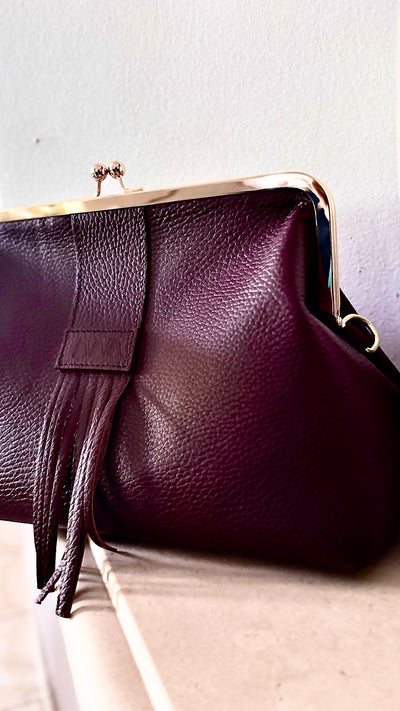 Leather Clutch – Burgundy