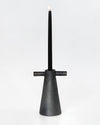 Black Stoneware Tall Candle Holder Motanka
