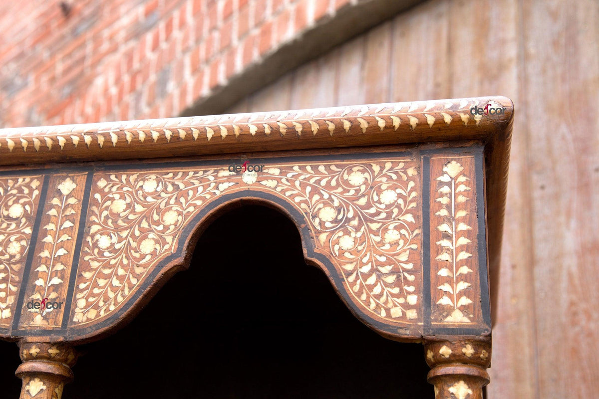 Tall Inlaid Apothecary Arch Dresser