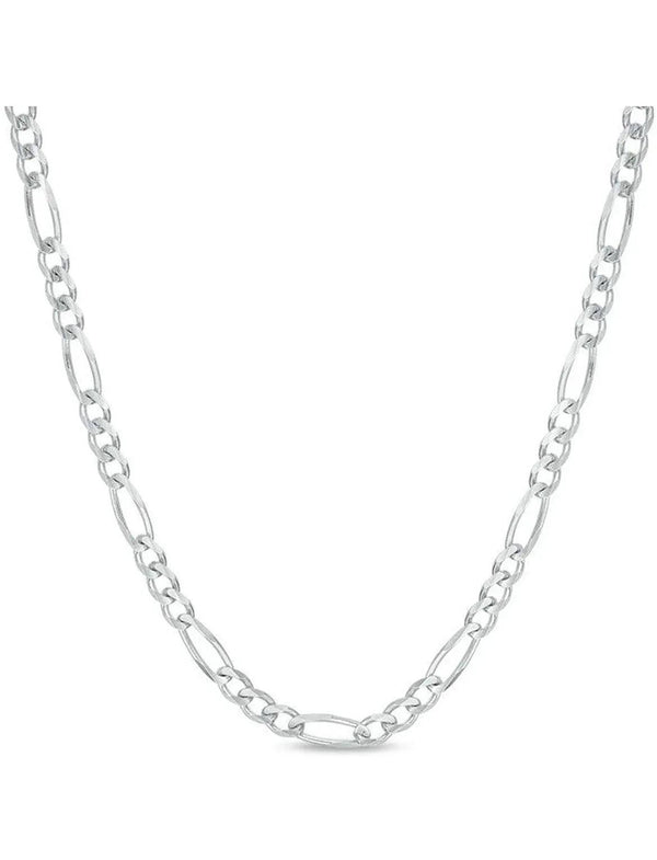 Solid Sterling Silver Thick 4MM Figaro Link Chain Unisex - Gifts for You 'n Me