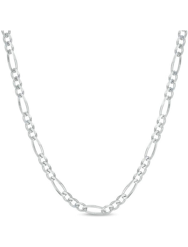Solid Sterling Silver Thick 4MM Figaro Link Chain Unisex