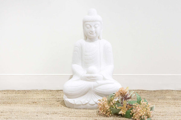 Large Marble Meditative Garden Buddha DE-COR | Globally Inspired