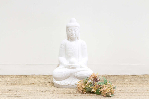 Large Marble Meditative Garden Buddha DE-COR | Globally Inspired