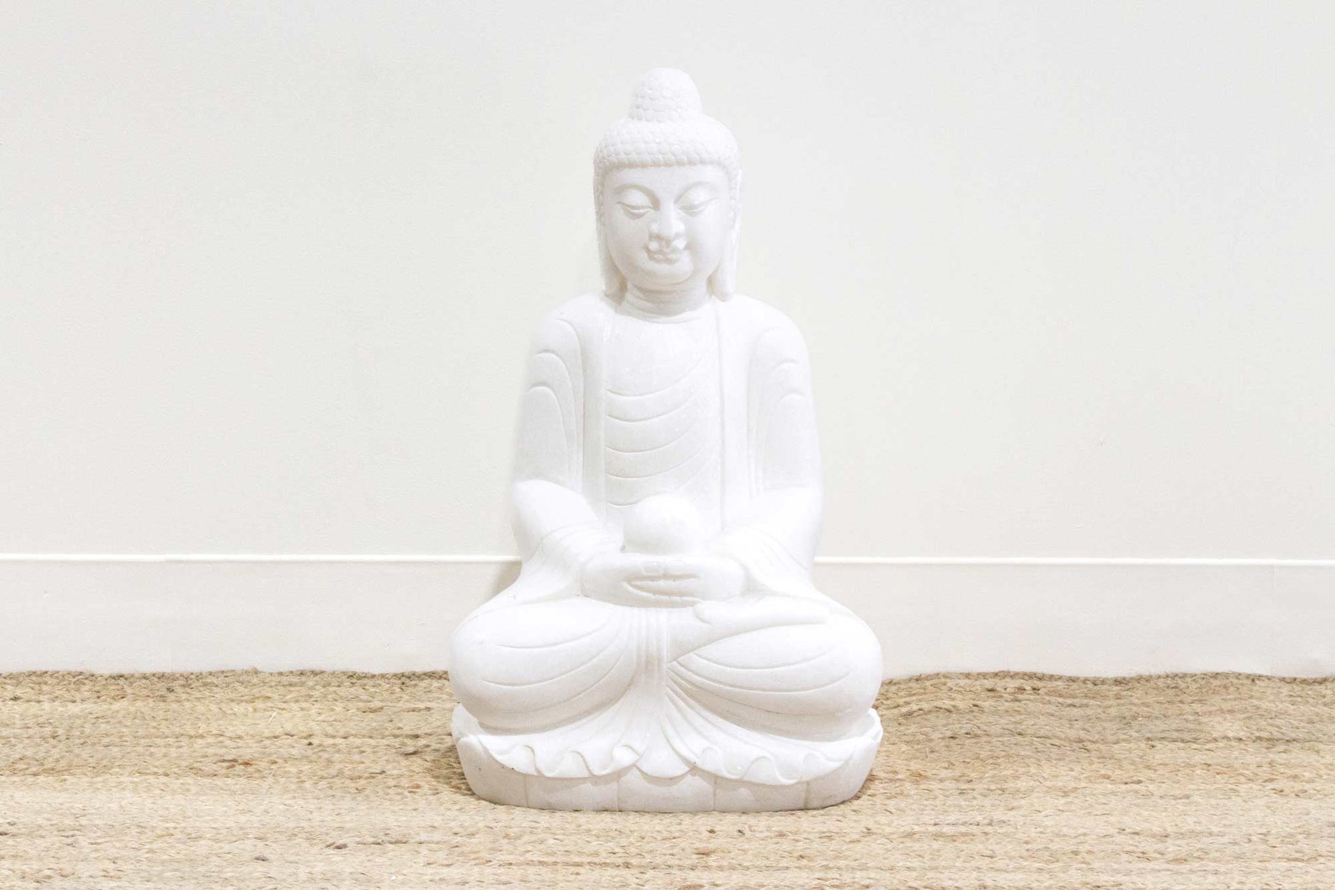 Large Marble Meditative Garden Buddha DE-COR | Globally Inspired
