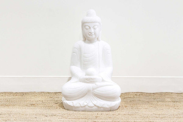 Large Marble Meditative Garden Buddha DE-COR | Globally Inspired