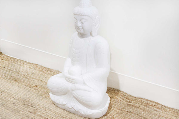 Large Marble Meditative Garden Buddha DE-COR | Globally Inspired
