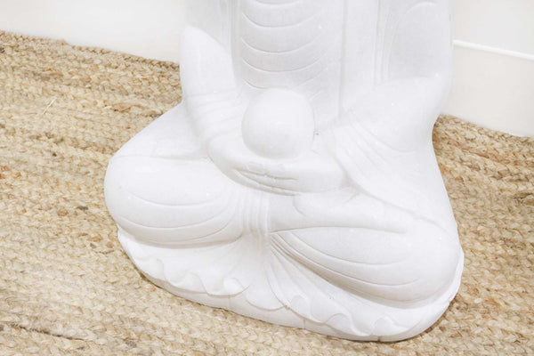 Large Marble Meditative Garden Buddha DE-COR | Globally Inspired