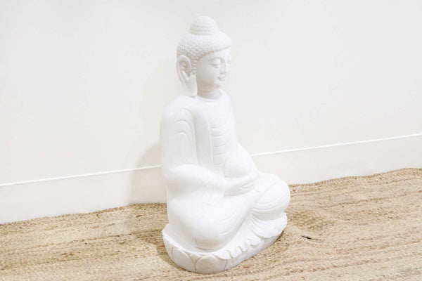Large Marble Meditative Garden Buddha DE-COR | Globally Inspired