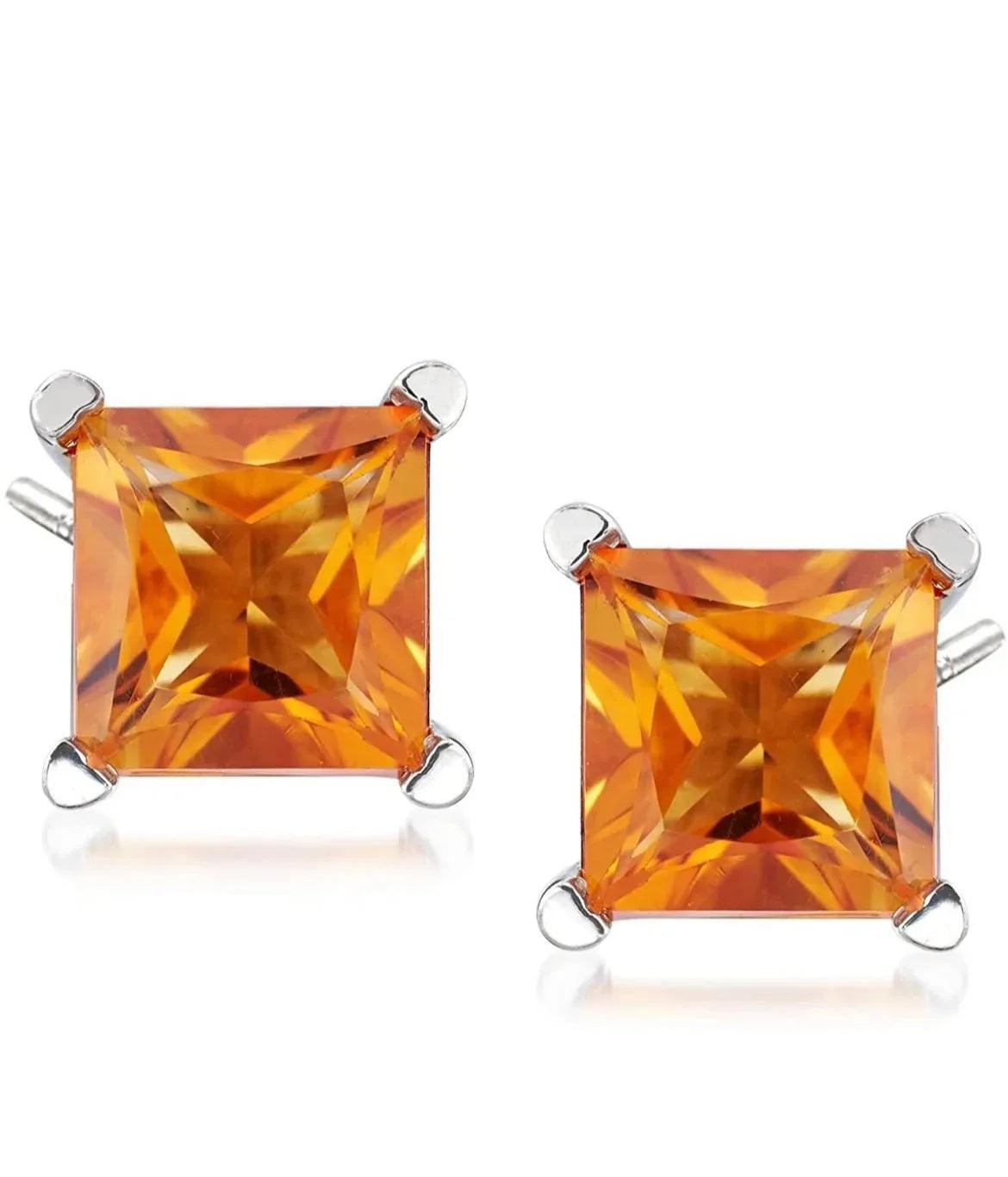 Sterling Silver Citrine Gemstone Studs - 2 Styles - Gifts for You 'n Me