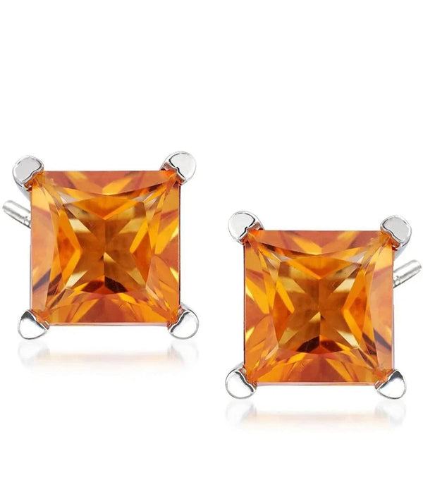Sterling Silver Citrine Gemstone Studs - 2 Styles - Gifts for You 'n Me