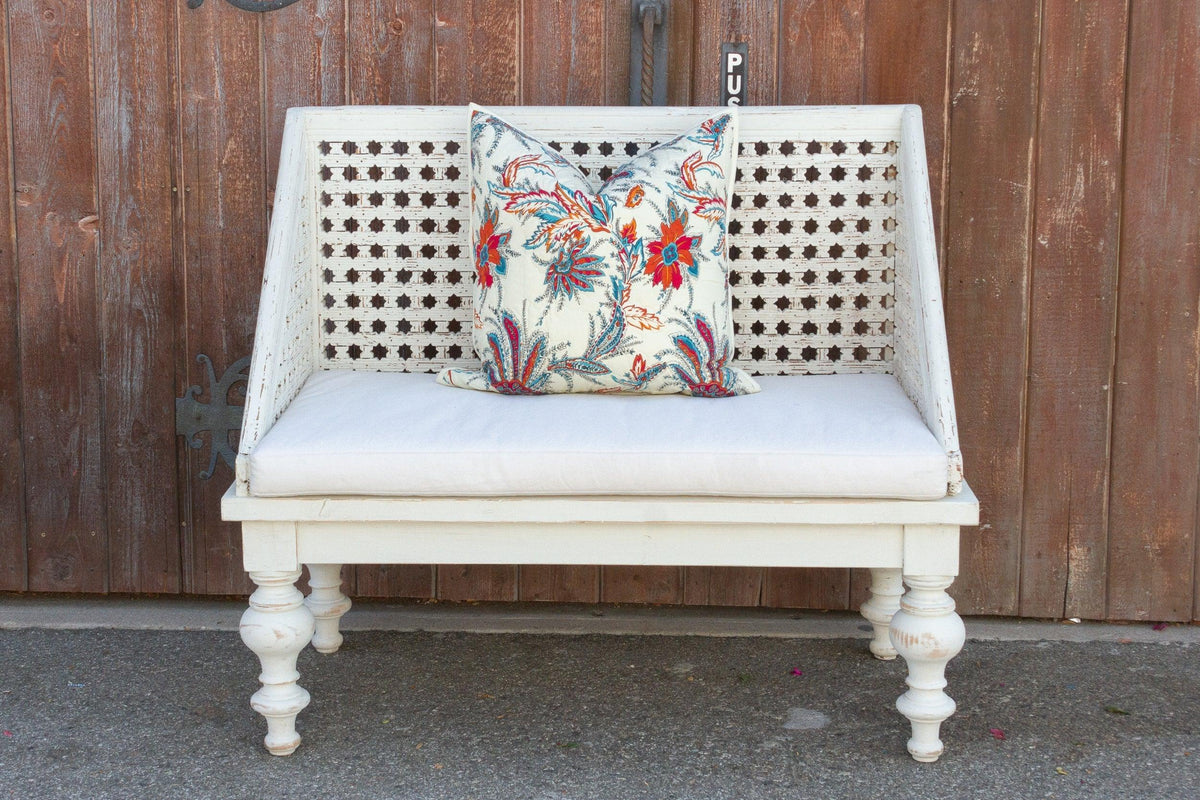 Floral Block Print Quilt Pillow Cover