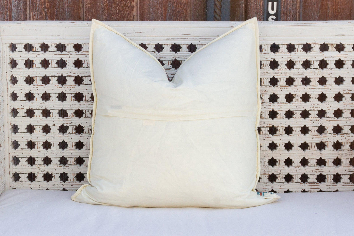 Floral Block Print Quilt Pillow Cover