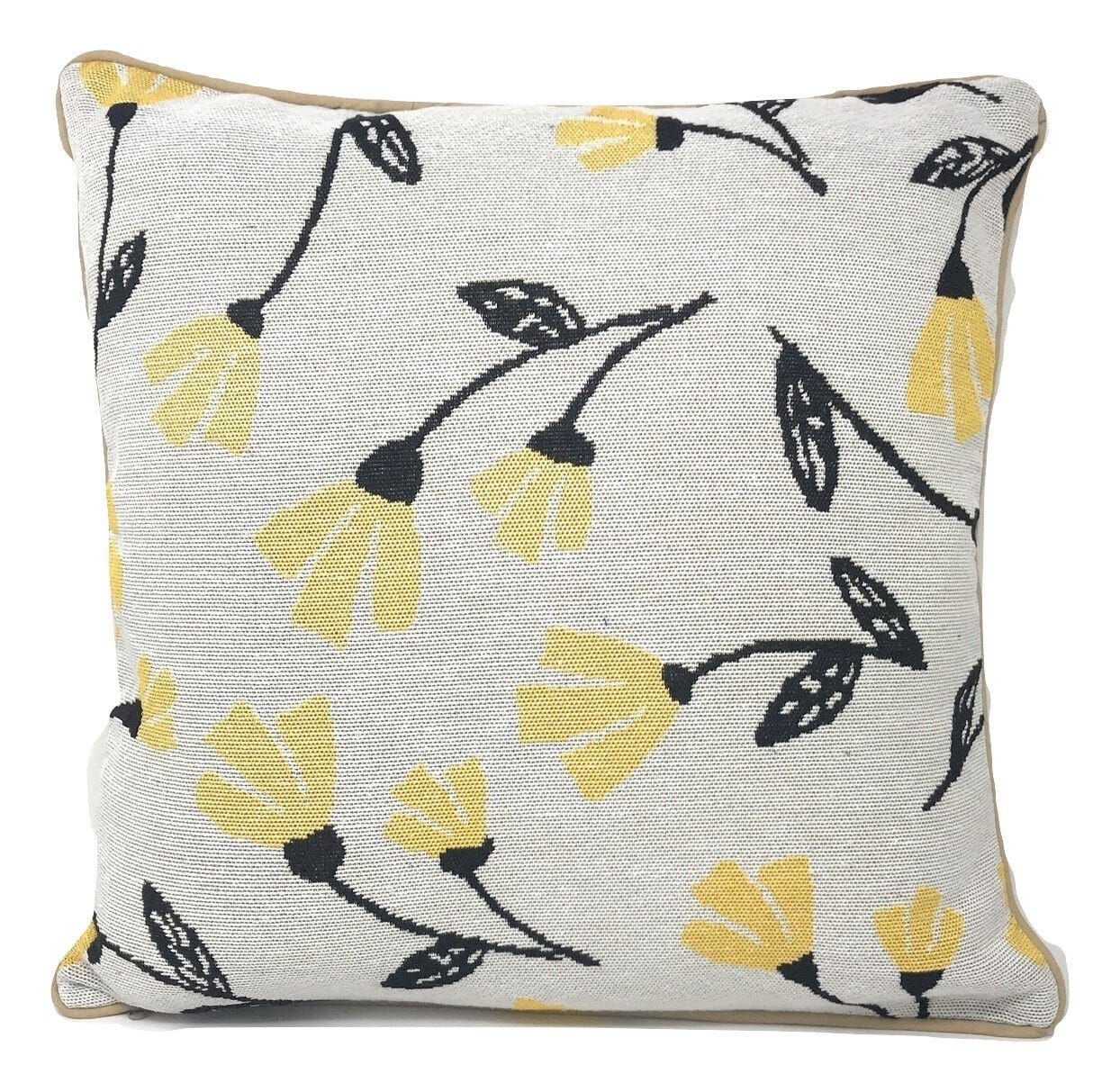 DaDa Bedding Yellow Fleur Floral Botanical Spring Tapestry Throw Pillow Cover, 16