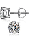 925 Sterling Silver 5MM Round Cut Screw Back Studs