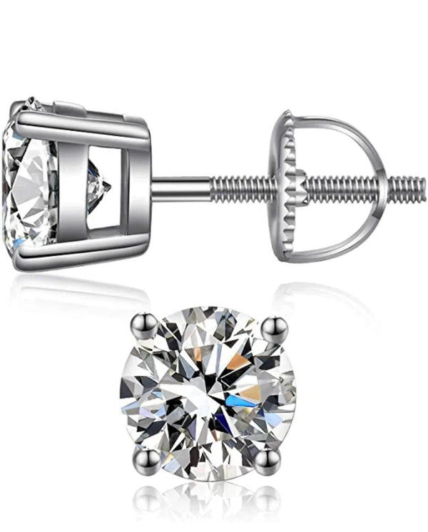 925 Sterling Silver 5MM Round Cut Screw Back Studs - Gifts for You 'n Me