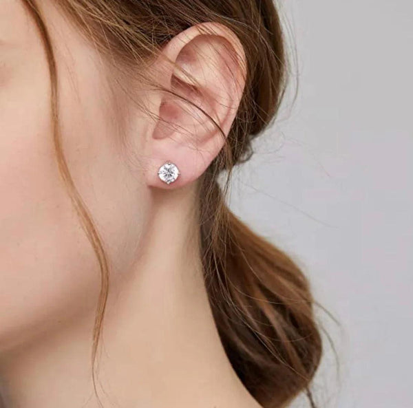 925 Sterling Silver 5MM Round Cut Screw Back Studs - Gifts for You 'n Me