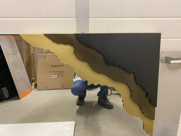Contour Reflections: Dual-Tone Metal Frame Floor and Wall Mirror - Gifts for You 'n Me