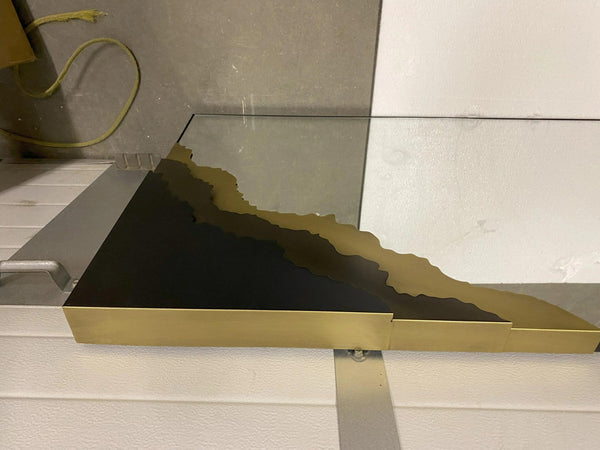 Contour Reflections: Dual-Tone Metal Frame Floor and Wall Mirror - Gifts for You 'n Me