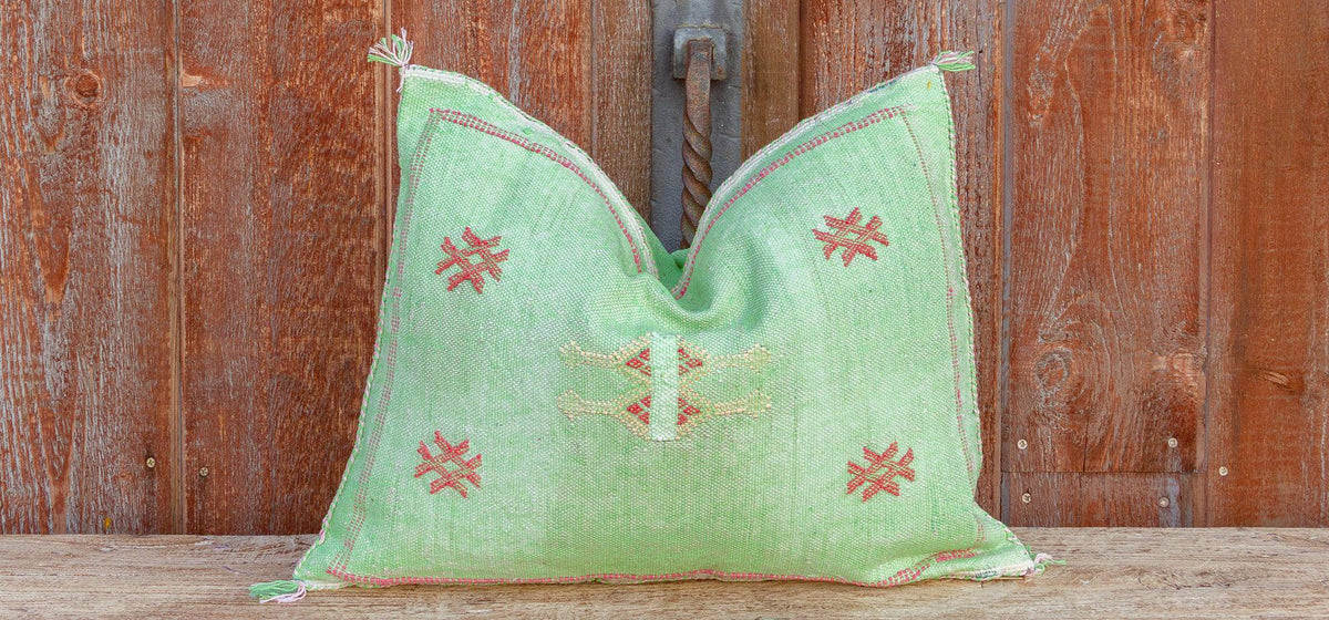 Kia Lumbar Moroccan Silk Rug Pillow