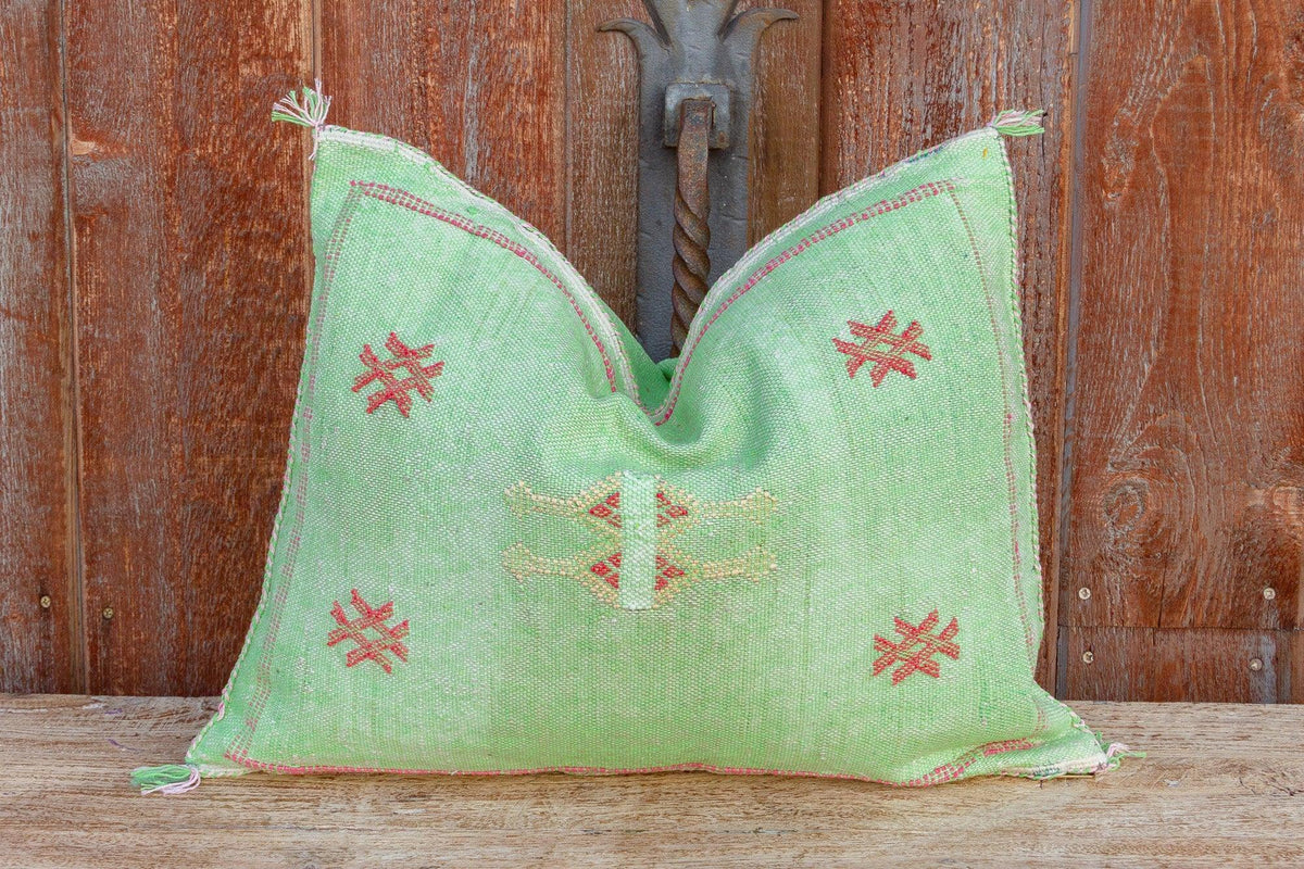 Kia Lumbar Moroccan Silk Rug Pillow