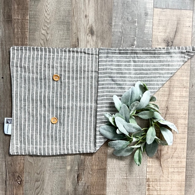 COVER ONLY: RECTANGLE  CREAM/ DARK CHARCOALSTRIPES PILLOW COVER (no insert)