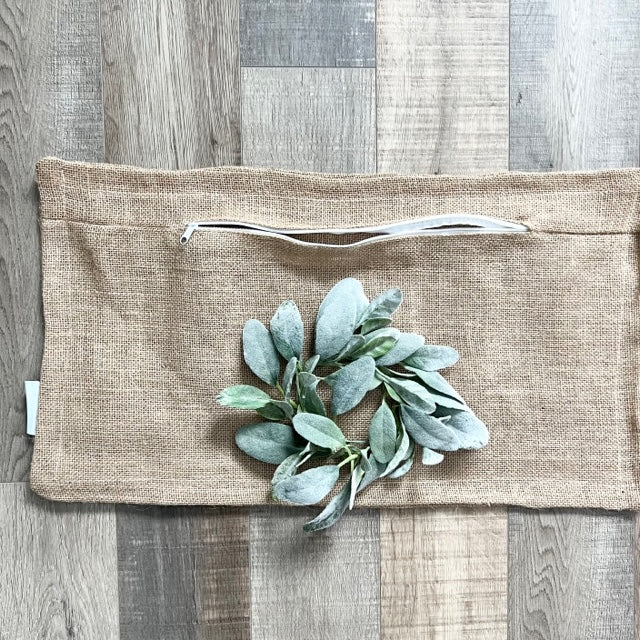 COVER ONLY: RECTANGLE BURLAP PILLOW COVER (no insert)