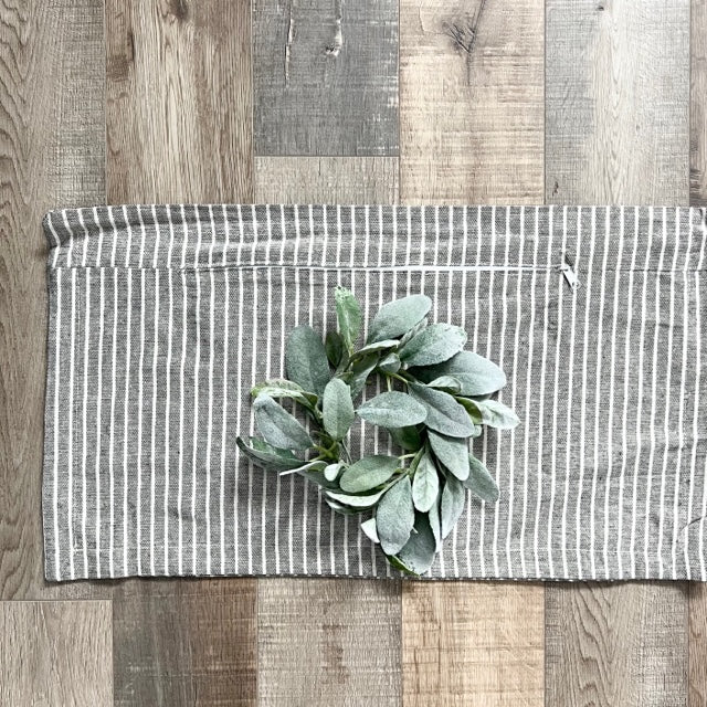 COVER ONLY: RECTANGLE  CREAM/ DARK CHARCOALSTRIPES PILLOW COVER (no insert)