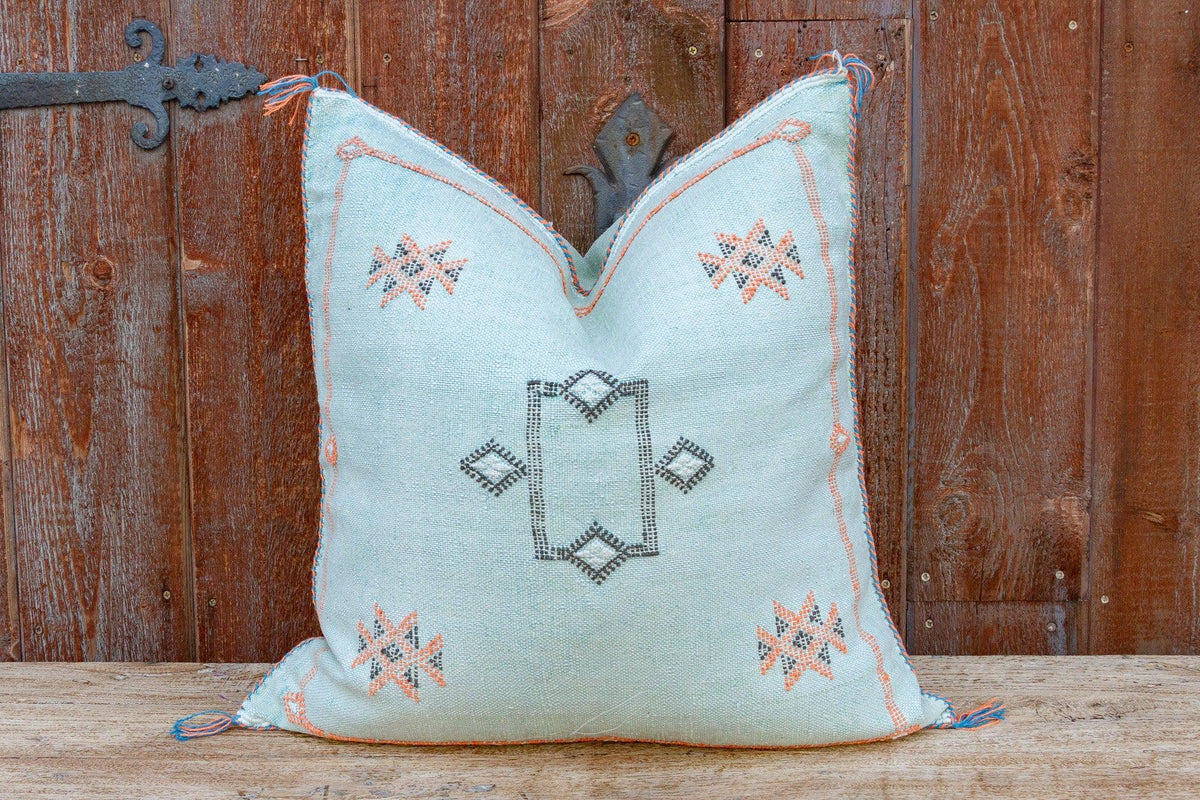 Cyra Large Square Moroccan Silk Rug Pillow