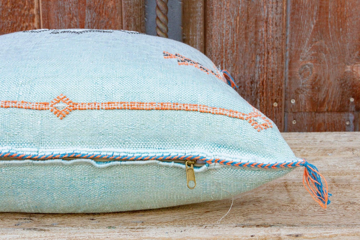 Cyra Large Square Moroccan Silk Rug Pillow