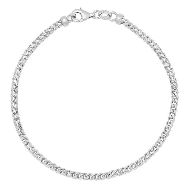 Solid Sterling Silver Franco Link Anklet - Gifts for You 'n Me