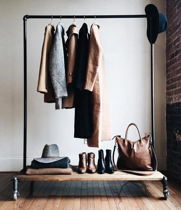 Clothing rack with distressed wood platforms - Gifts for You 'n Me