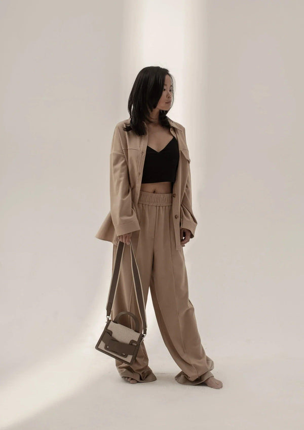 Evelyn Bag in Canvas and Genuine Leather, Gray - Gifts for You 'n Me