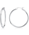 Sterling Silver Large 30MM Classic French Lock Hoops
