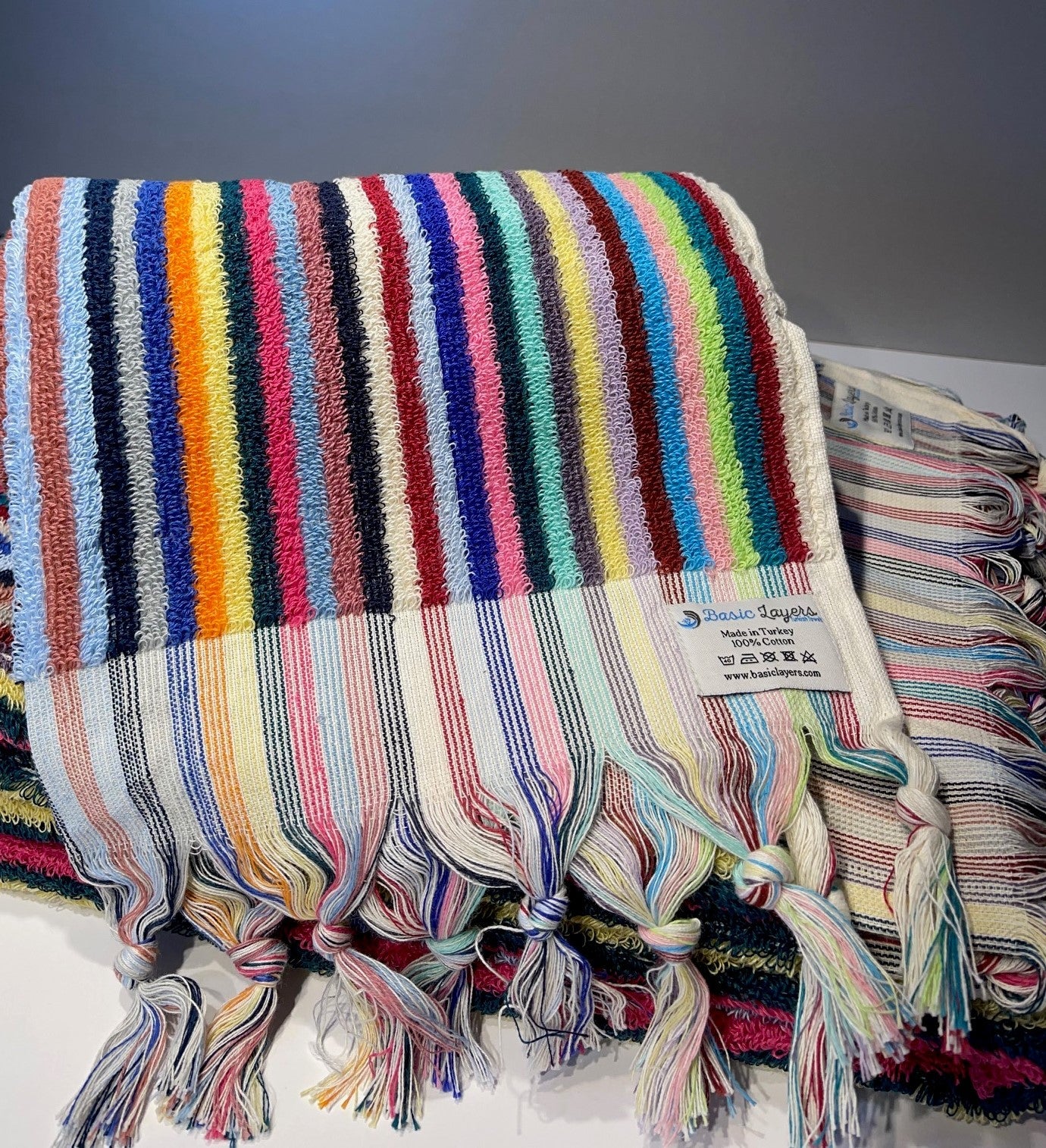 Bubble Striped Terry Hand Towel
