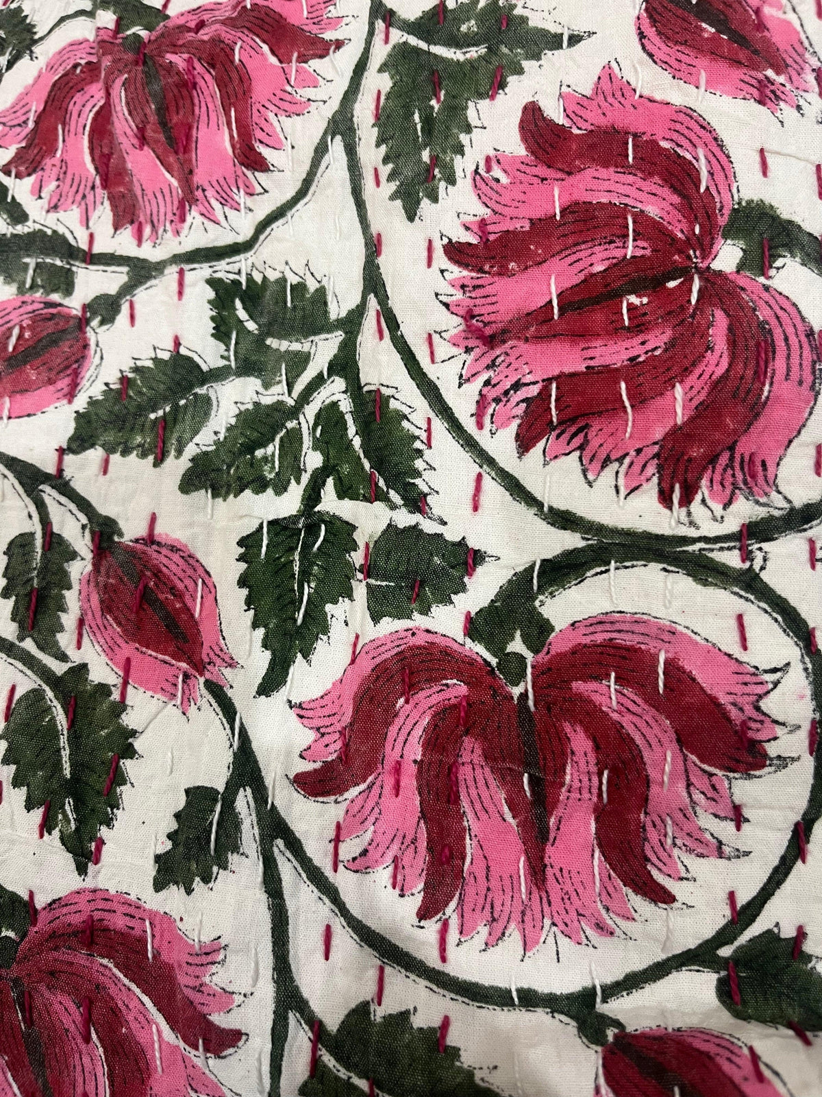Rest Home Sofa Block Print Cotton Kantha Quilt (Events)