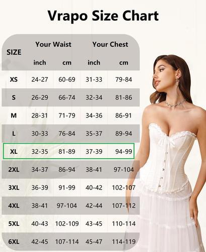 Lace-Up Overbust Bustier Corset Top for Women, XL