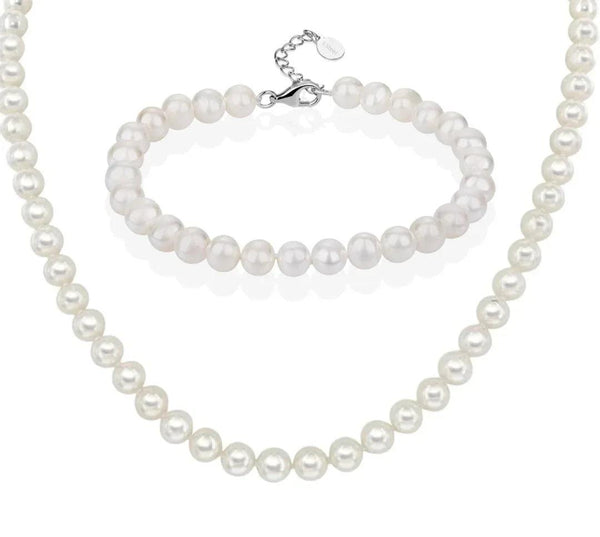 Long Pearl Necklace And Bracelet Set - Gifts for You 'n Me