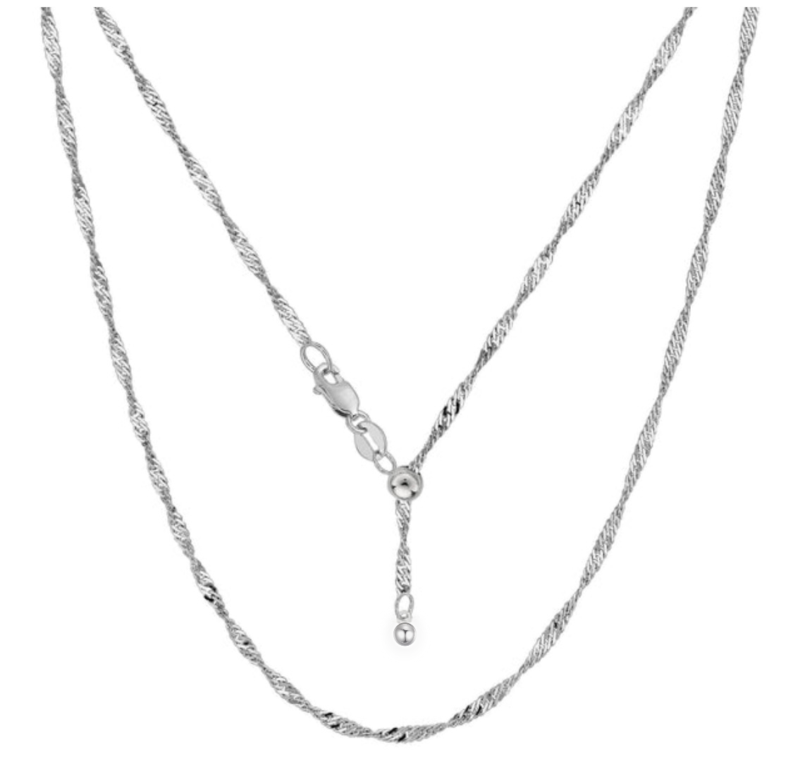 Solid 925 Sterling Silver Adjustable Chain Necklaces - 3 Options
