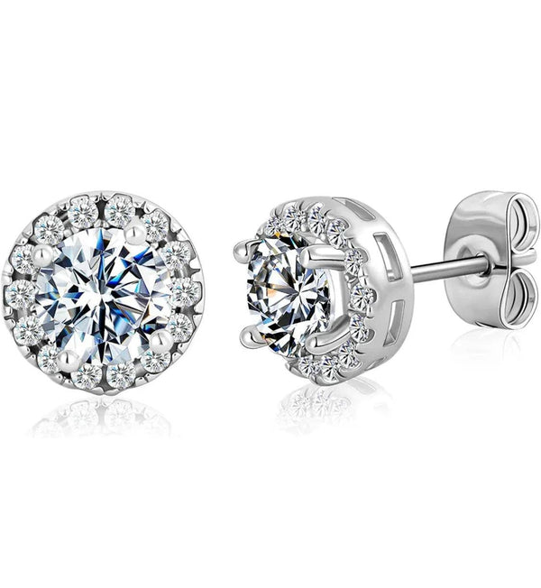 Halo Crystal Stud Earrings Unisex - Gifts for You 'n Me