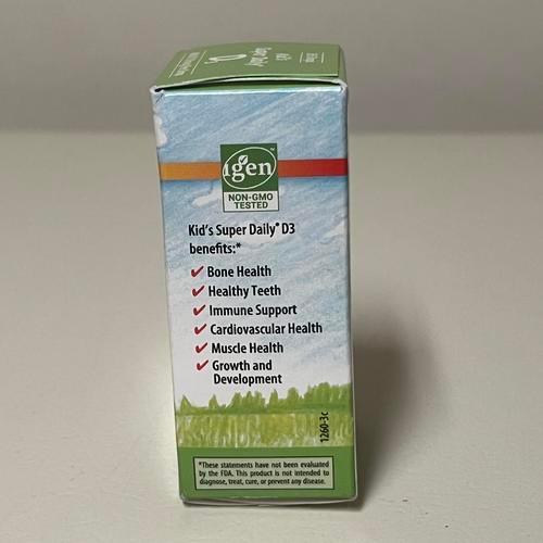 Carlson Kid's Super Daily D3 Liquid 400 IU, 0.35 fl oz, EXP 01/2027