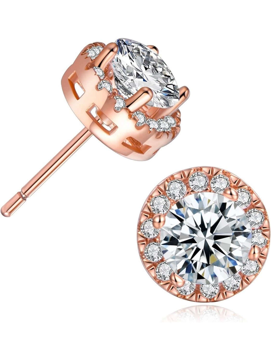 Halo Crystal Stud Earrings Unisex