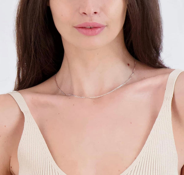 Donatello Gian Italian Sterling Silver Flat Mariner Anchor Link Chain Necklace 1.4MM 16-24 Inch Thin And Sturdy Unisex Chain