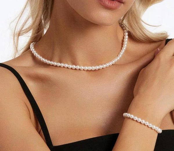 Shell Pearl Necklace And Bracelet Set - Gifts for You 'n Me