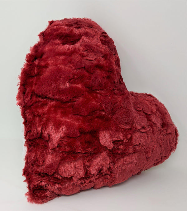 DaDa Bedding Luxury Romantic Valentine Heart Shaped Red Throw Pillow - 16” x 14”